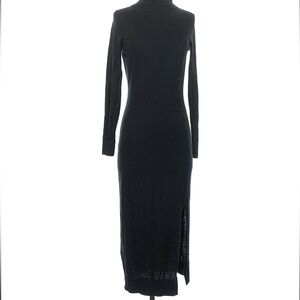 Michael Kors Merino Wool Black Sweater long sleeve Maxi Dress
